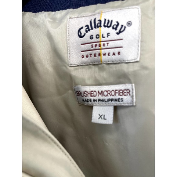 Callaway Golf 1/2 Zip Sport Outwear, Light Khaki, XL Mens - Picture 3 of 5